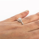 Load image into Gallery viewer, 50 Pointer Designer Raised Solitaire Platinum Ring for Women JL PT 560   Jewelove.US
