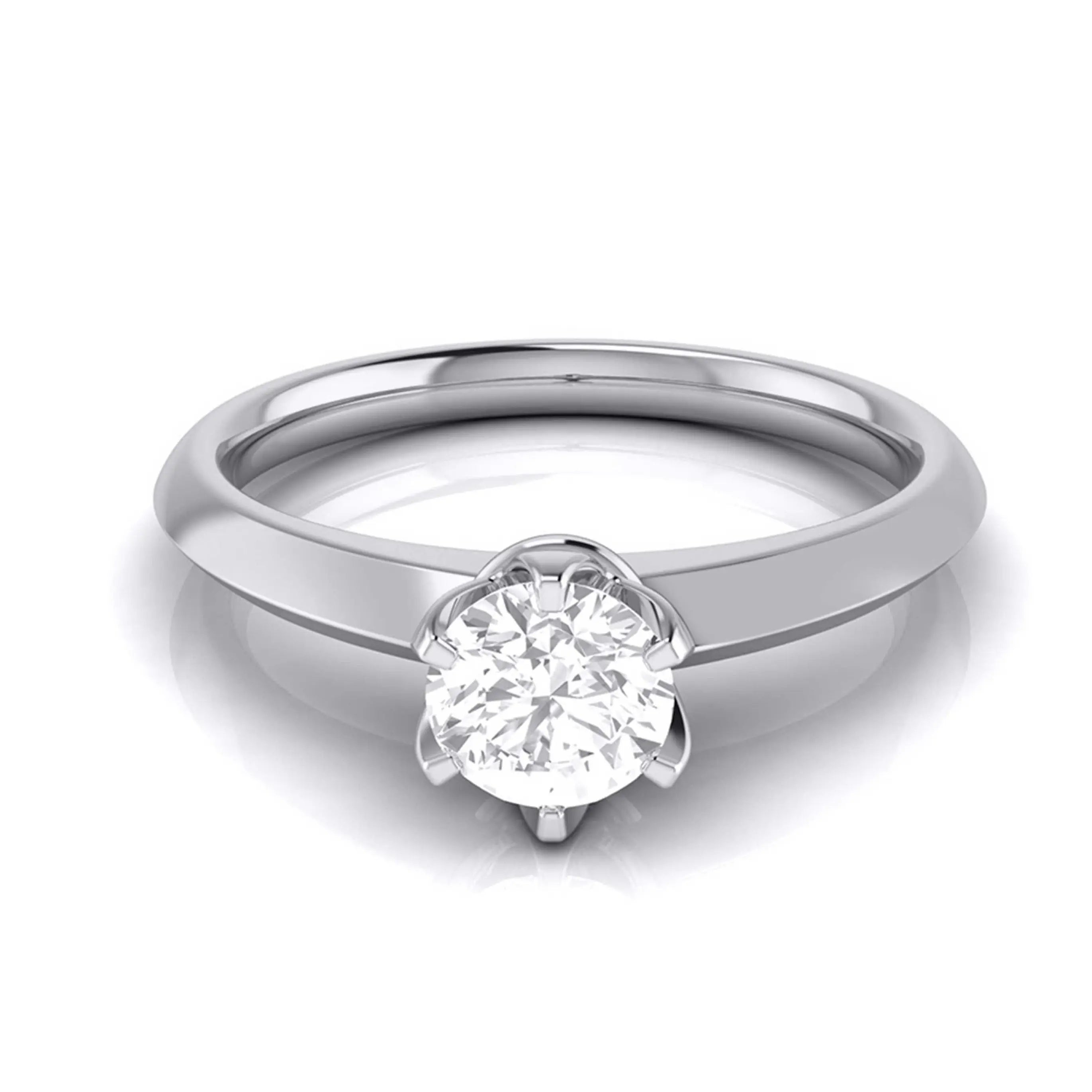 50-Pointer Flowery Platinum Solitaire Engagement Ring JL PT G 106-A   Jewelove.US
