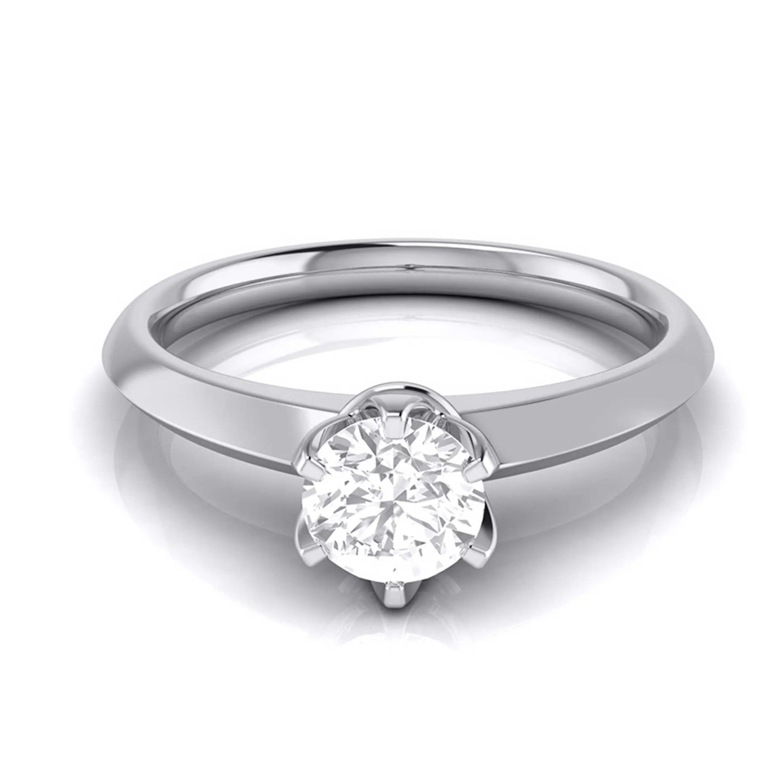 50-Pointer Flowery Platinum Solitaire Engagement Ring JL PT G 106-A   Jewelove.US