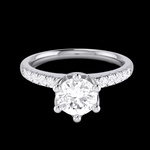 Load image into Gallery viewer, 2-Carat Lab Grown Solitaire Flowery Platinum Engagement Ring with Diamond Shank JL PT LG G 105-E
