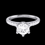 Load image into Gallery viewer, 1-Carat Flowery Platinum Solitaire Engagement Ring with Diamond Shank JL PT G 105-C
