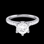 Load image into Gallery viewer, 1-Carat Lab Grown Solitaire Flowery Platinum Engagement Ring with Diamond Shank JL PT LG G 105-C
