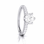 Load image into Gallery viewer, 50-Pointer Flowery Platinum Solitaire Engagement Ring with Diamond Shank JL PT G 105-A   Jewelove.US

