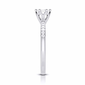 50-Pointer Flowery Platinum Solitaire Engagement Ring with Diamond Shank JL PT G 105-A   Jewelove.US