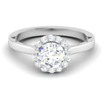 Load image into Gallery viewer, 50 Pointer Platinum Diamond Halo Solitaire Engagement Ring JL PT 6590   Jewelove.US
