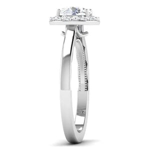 50 Pointer Platinum Diamond Halo Solitaire Engagement Ring JL PT 6590   Jewelove.US
