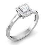 Load image into Gallery viewer, 50 Pointer Platinum Halo Princess Cut Diamond Solitaire Engagement Ring JL PT 6997   Jewelove.US
