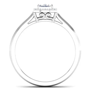 50 Pointer Platinum Halo Princess Cut Diamond Solitaire Engagement Ring JL PT 6997   Jewelove.US