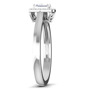 50 Pointer Platinum Halo Princess Cut Diamond Solitaire Engagement Ring JL PT 6997   Jewelove.US