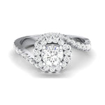 Load image into Gallery viewer, 50 Pointer Platinum Solitaire Engagement Ring with a Curvy Diamond Shank JL PT 472   Jewelove
