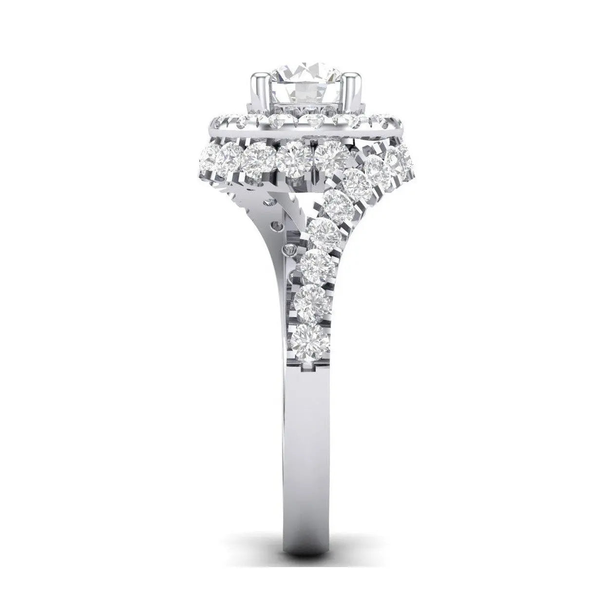 50 Pointer Platinum Solitaire Engagement Ring with a Curvy Diamond Shank JL PT 472   Jewelove