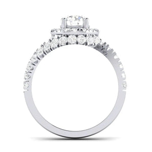 50 Pointer Platinum Solitaire Engagement Ring with a Curvy Diamond Shank JL PT 472   Jewelove