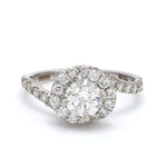 Load image into Gallery viewer, 50 Pointer Platinum Solitaire Engagement Ring with a Curvy Diamond Shank JL PT 472   Jewelove
