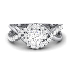 50 Pointer Platinum Solitaire Engagement Ring with a Shank Twist JL PT 471   Jewelove