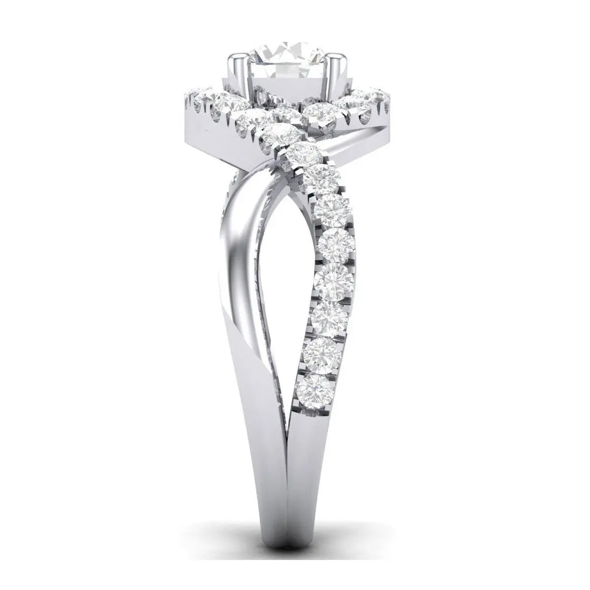 50 Pointer Platinum Solitaire Engagement Ring with a Shank Twist JL PT 471   Jewelove