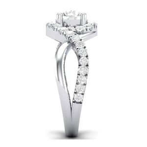 50 Pointer Platinum Solitaire Engagement Ring with a Shank Twist JL PT 471   Jewelove
