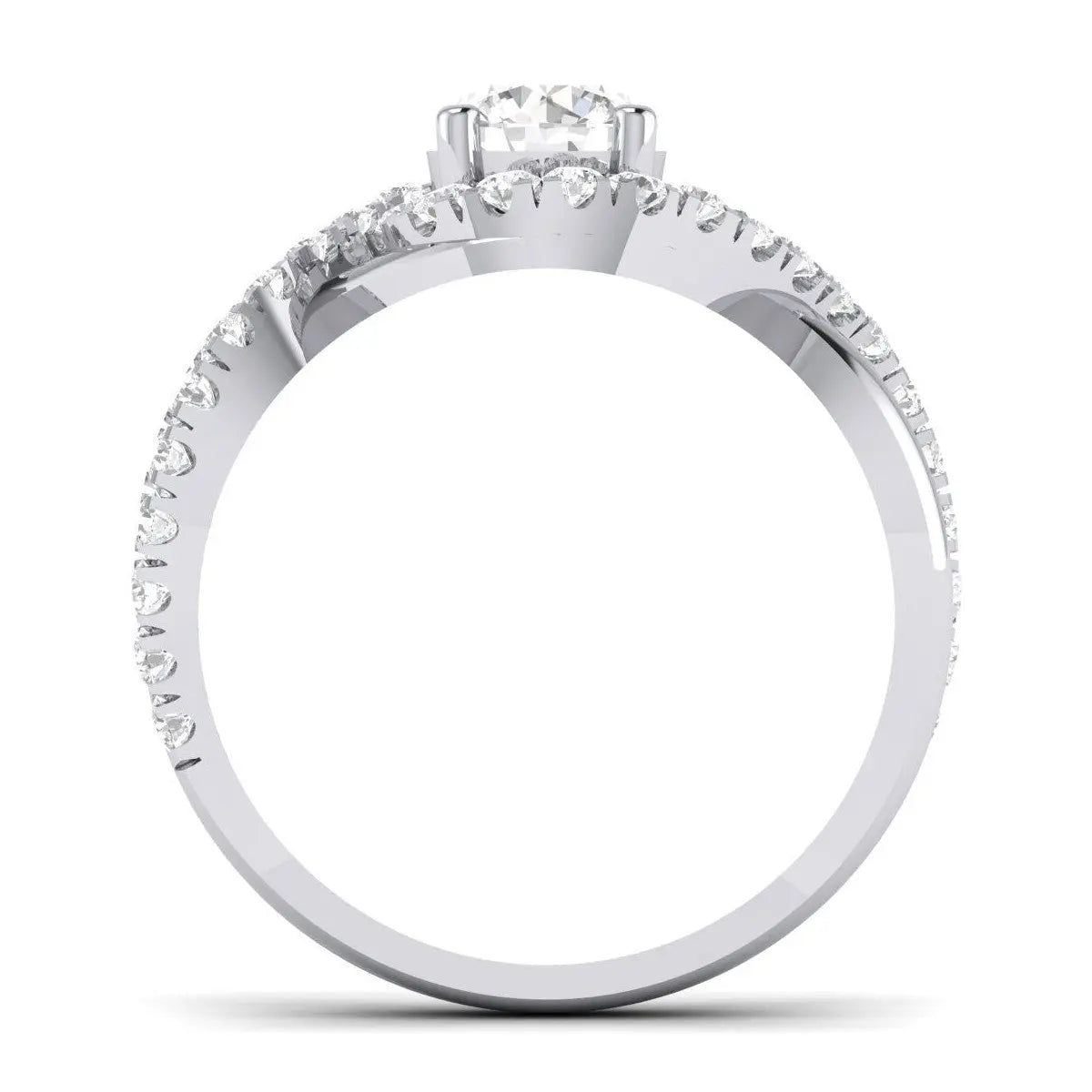 50 Pointer Platinum Solitaire Engagement Ring with a Shank Twist JL PT 471   Jewelove