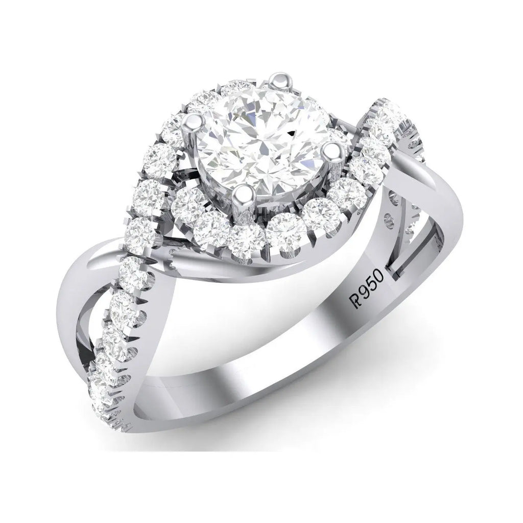 50 Pointer Platinum Solitaire Engagement Ring with a Shank Twist JL PT 471  G-VVS Jewelove