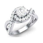 Load image into Gallery viewer, 50 Pointer Platinum Solitaire Engagement Ring with a Shank Twist JL PT 471  G-VVS Jewelove

