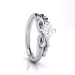 Load image into Gallery viewer, 50-Pointer Solitaire Designer Bow Platinum Ring JL PT G 108-A   Jewelove.US

