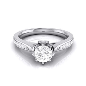 50-Pointer Solitaire Diamond Shank Platinum Ring JL PT G 109-A   Jewelove.US