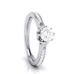 Load image into Gallery viewer, 50-Pointer Solitaire Diamond Shank Platinum Ring JL PT G 109-A   Jewelove.US
