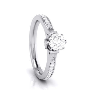 50-Pointer Solitaire Diamond Shank Platinum Ring JL PT G 109-A   Jewelove.US