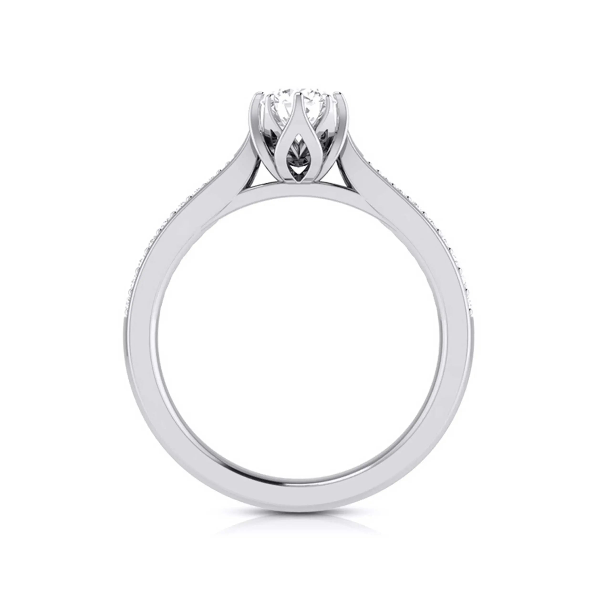 50-Pointer Solitaire Diamond Shank Platinum Ring JL PT G 109-A   Jewelove.US