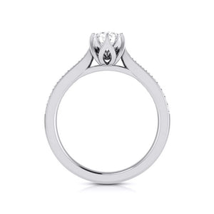50-Pointer Solitaire Diamond Shank Platinum Ring JL PT G 109-A   Jewelove.US