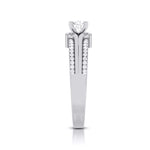 Load image into Gallery viewer, 50-Pointer Solitaire Engagement Ring for Women with 2-Row Diamonds Shank JL PT G 116-A   Jewelove.US
