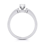 Load image into Gallery viewer, 50-Pointer Solitaire Engagement Ring for Women with 2-Row Diamonds Shank JL PT G 116-A   Jewelove.US
