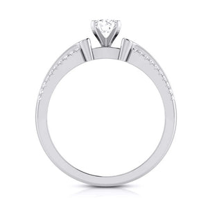 50-Pointer Solitaire Engagement Ring for Women with 2-Row Diamonds Shank JL PT G 116-A   Jewelove.US