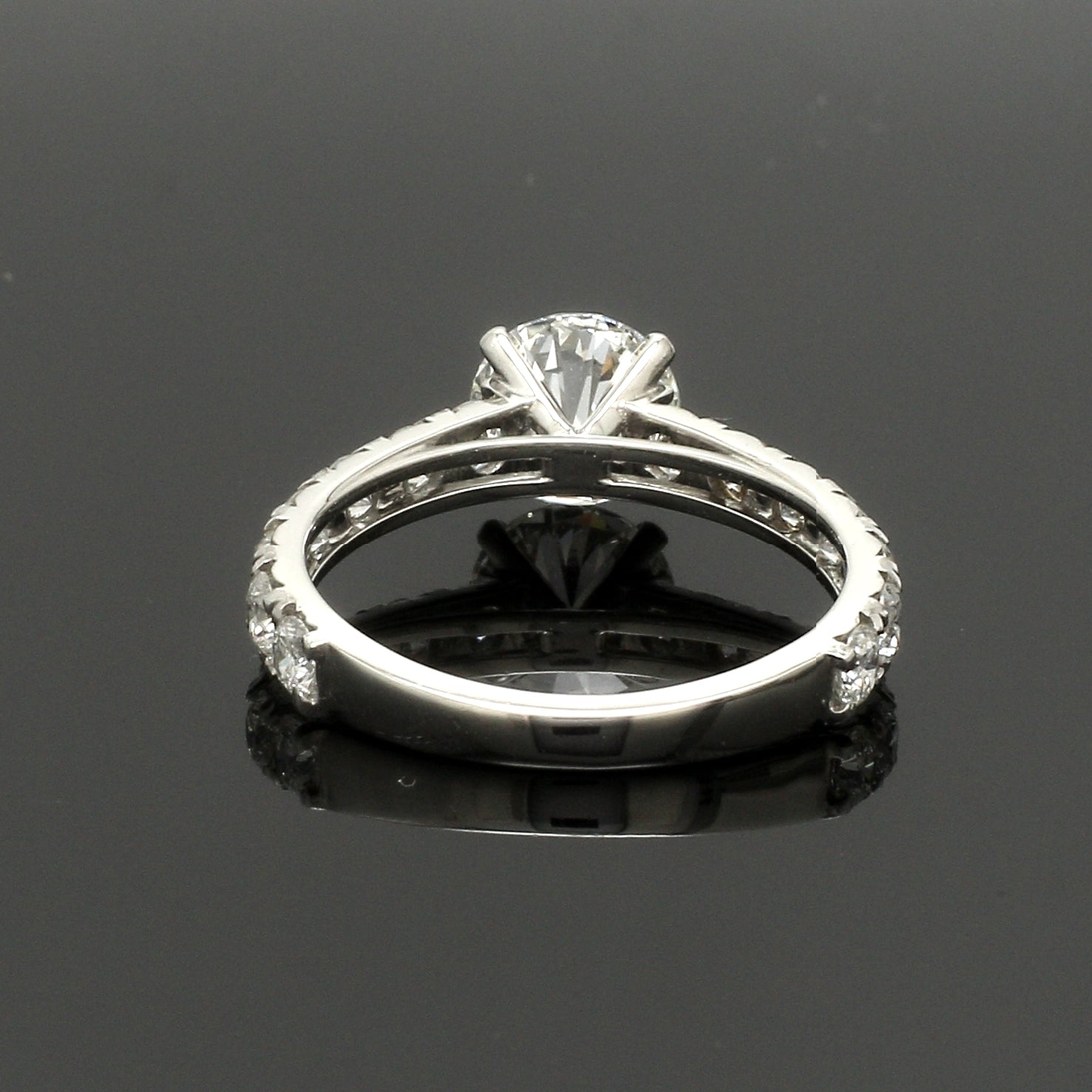 50-Pointer Solitaire Diamond Shank Platinum Ring JL PT 1350   Jewelove.US