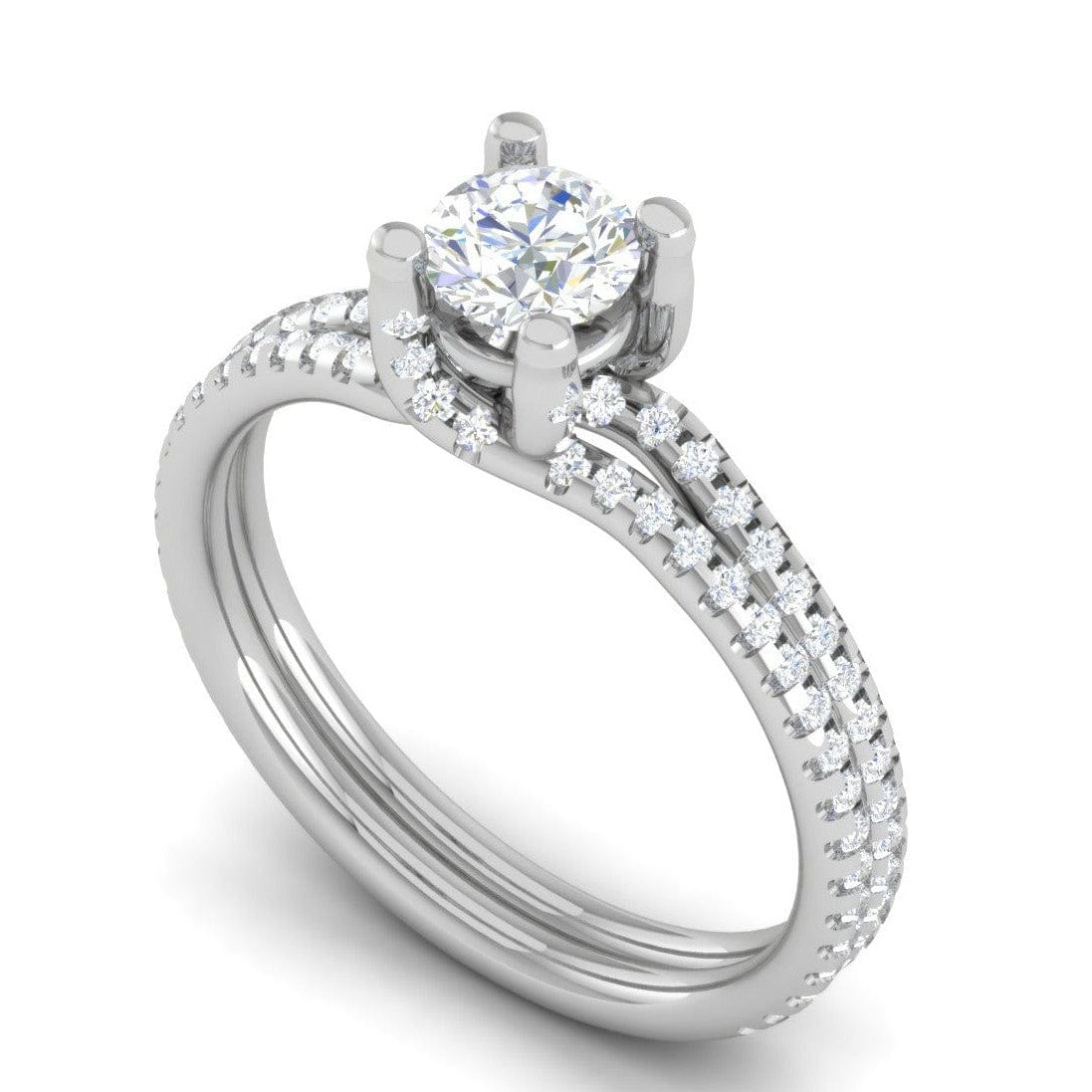 50-Pointer Solitaire Diamond Split Shank Platinum Ring JL PT RP RD 182-A