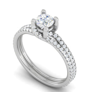 50-Pointer Solitaire Diamond Split Shank Platinum Ring JL PT RP RD 182-A