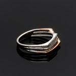 Load image into Gallery viewer, Parallel Paths Platinum Couple Rings with Rose Gold &amp; Diamonds JL PT 966
