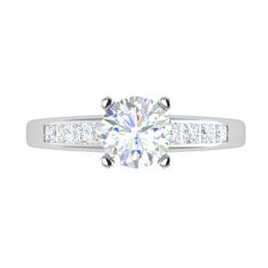 30-Pointer Solitaire with Princess cut Diamond Shank Platinum Ring JL PT RC PR 186