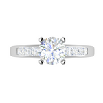 Load image into Gallery viewer, 1-Carat Lab Grown Solitaire with Princess cut Diamond Shank Platinum Ring JL PT RC PR LG 186

