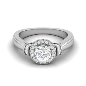 1-Carat Lab Grown Solitaire Halo Diamond Platinum Engagement Ring JL PT LG G WB5996E-B