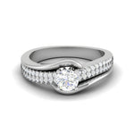 Load image into Gallery viewer, 1-Carat Lab Grown Solitaire Platinum Diamond Split Shank Engagement Ring JL PT LG WB6005E-B
