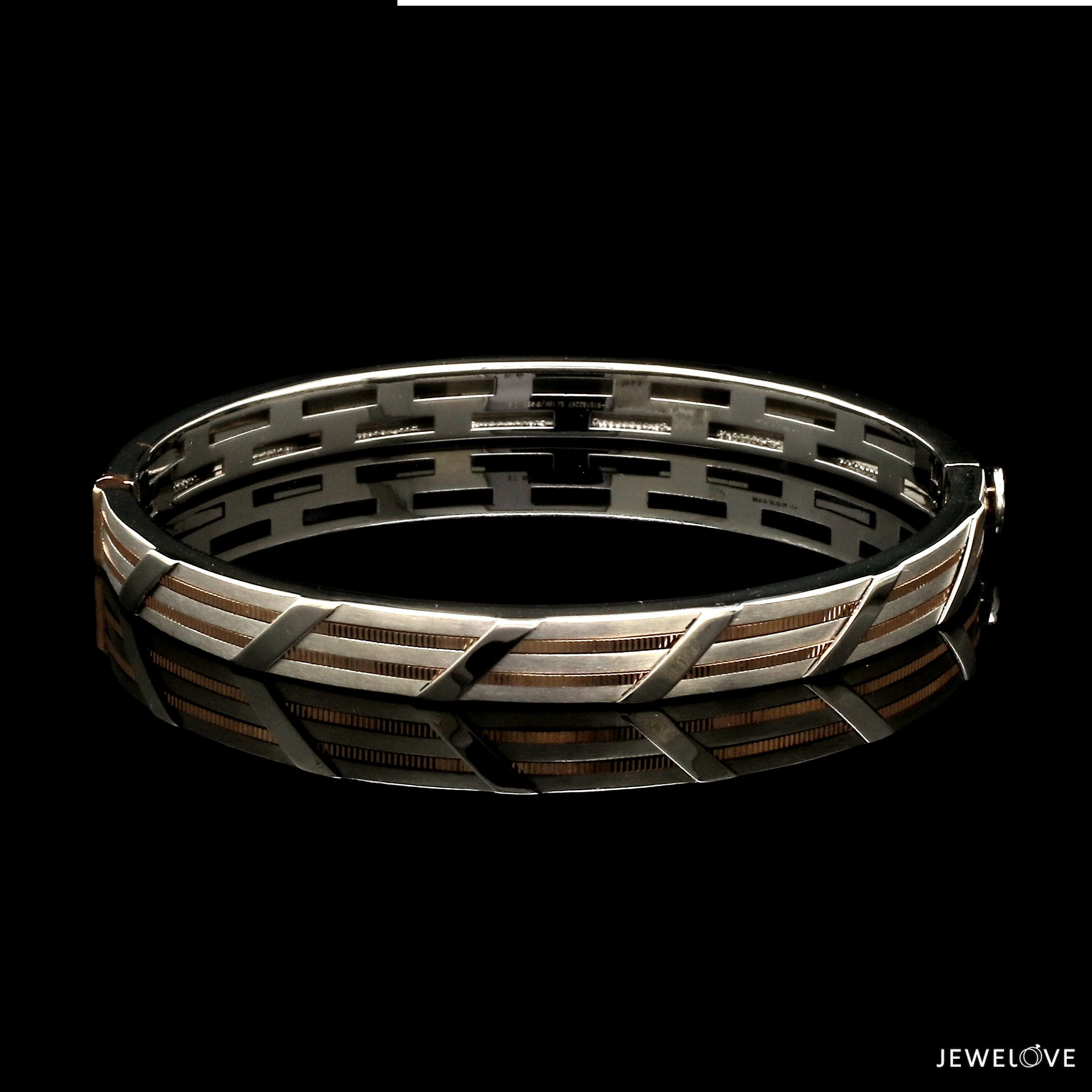 Men of Platinum| 7mm Platinum & Rose Gold Bracelet for Men JL PTB 1209   Jewelove.US