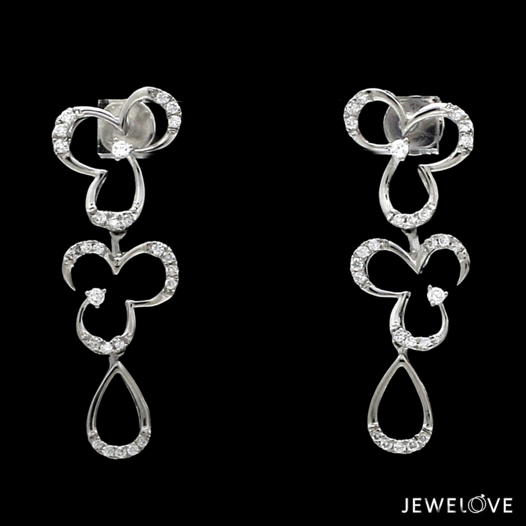 Platinum Evara Diamond Earrings Set JL PT E 340   Jewelove.US