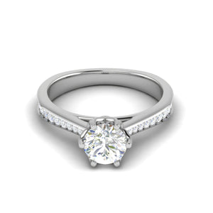 2-Carat Lab Grown Solitaire Diamond Shank Platinum Engagement Ring JL PT RV RD LG G 108-D