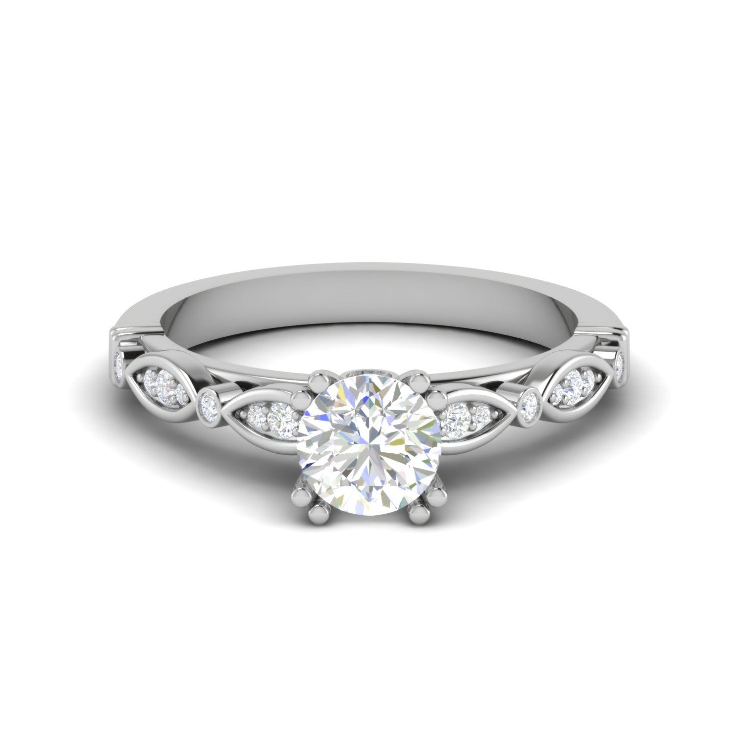 2-Carat Lab Grown Solitaire Diamond Accents Platinum Engagement Ring JL PT RV RD LG-120-B