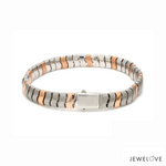 Load image into Gallery viewer, Men of Platinum | 7.75mm Platinum 18k Rose Gold Double Side Bracelet for Men JL PTB 1375
