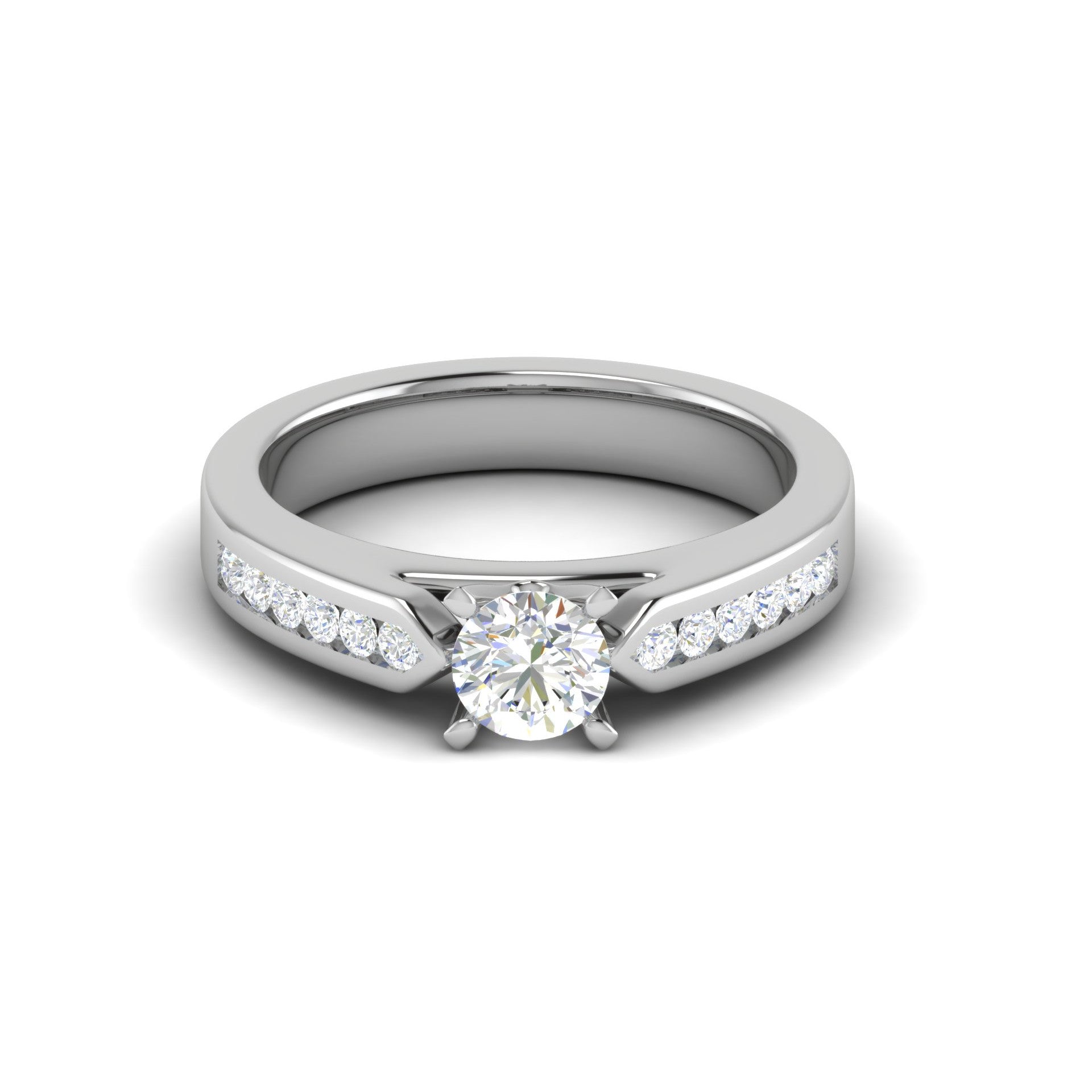 70-Pointer Lab Grown Solitaire Diamond Shank Platinum Ring for Women JL PT RV RD LG G 112-A