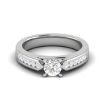 Load image into Gallery viewer, 2-Carat Lab Grown Solitaire Diamond Shank Platinum Engagement Ring JL PT RV RD LG-112-B
