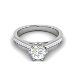Load image into Gallery viewer, 1-Carat Lab Grown Solitaire Diamond Shank Platinum Engagement Ring JL PT RV RD LG-108
