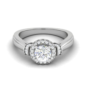 2-Carat Lab Grown Solitaire Halo Diamond Platinum Engagement Ring JL PT LG G WB5996E-D