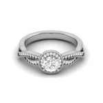 Load image into Gallery viewer, 1-Carat Solitaire Halo Diamond Twisted Shank Platinum Ring for Women JL PT RV RD LG G 131-B
